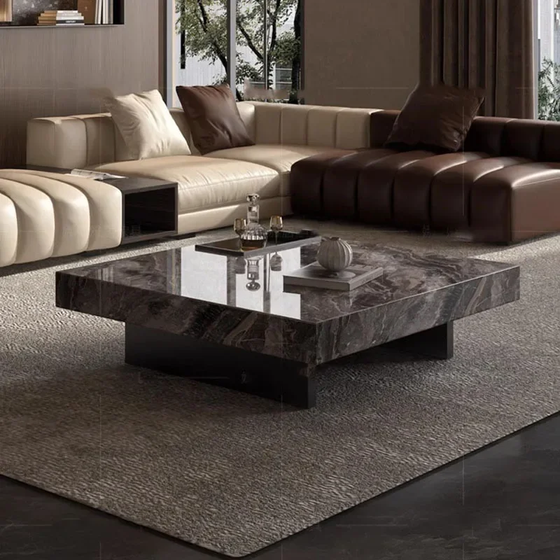 Hallway Fashion Marble Mini Designer Coffee Tables Metal Black Small Coffee Table Low Patio Mesa De Centro Living Room Furniture