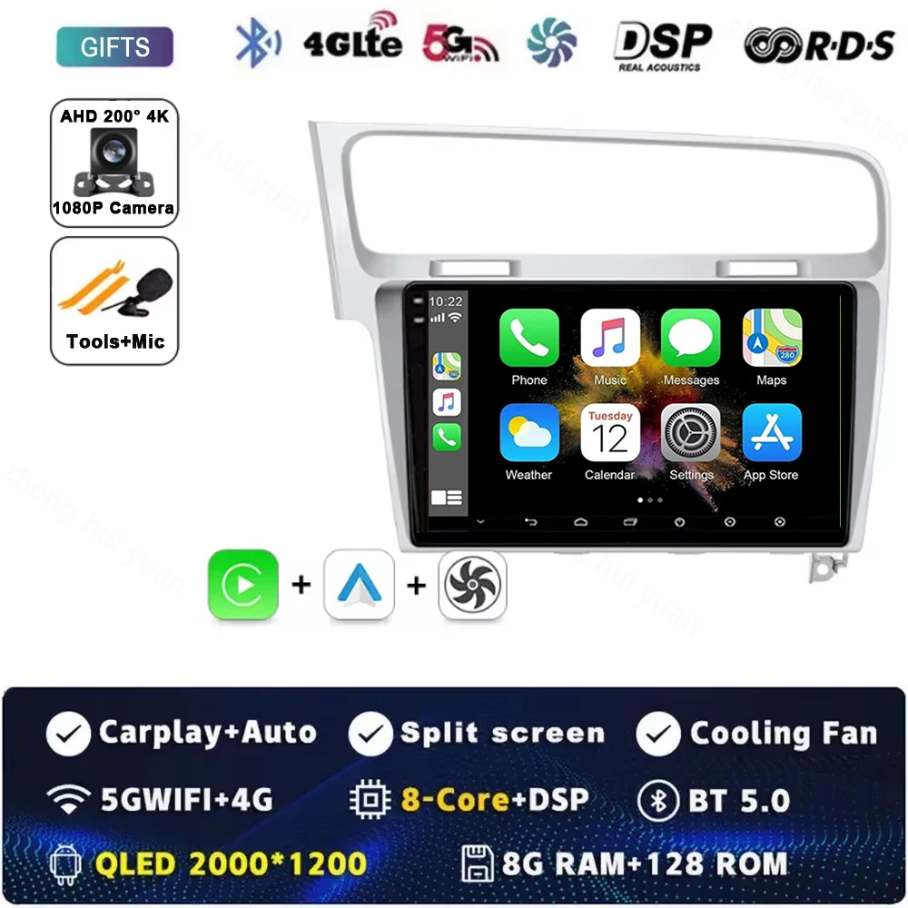 Android 15 12+256GB CarPlay Auto For Volkswagen VW Golf 7 MK7 GTI