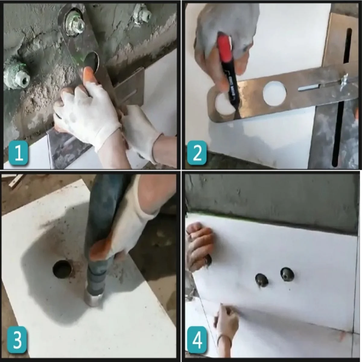 Ceramic Tile Glass Drilling Locator, Marble Wall And Floor Tile Drill Bit Drilling Tool, Water And Electricity Measuring Tooll