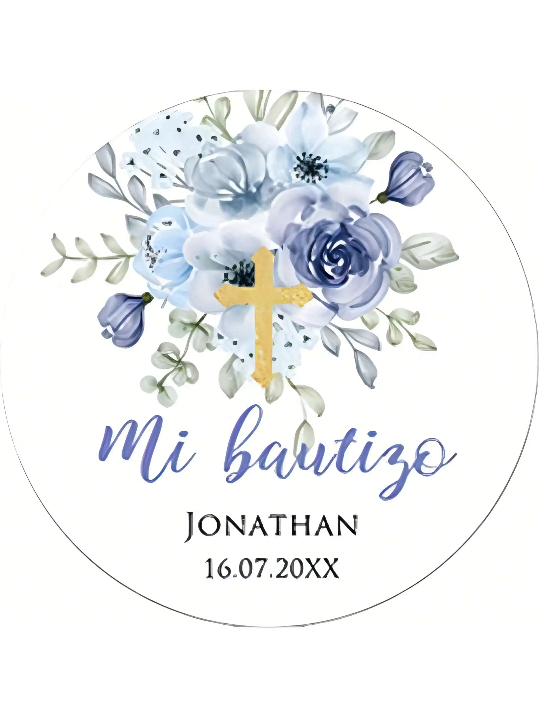 10-100PCS Waterproof Stickers for First Communion Personalized Name Tags 5-7CM Catholic Church Events Holy Communion Favor view 4