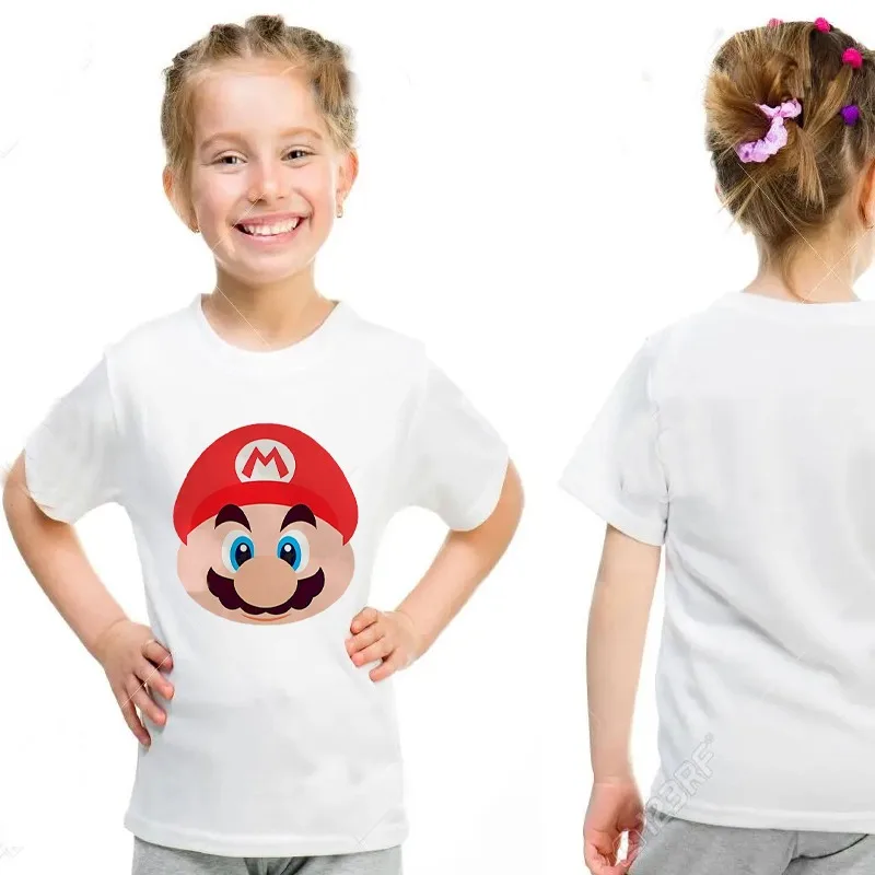 Super Mario Shirt Kids Cartoon T-Shirts Anime Mario Brothers Clothes Boy Girls Boys Life Travel Leisure Time Sports Fashion Tops