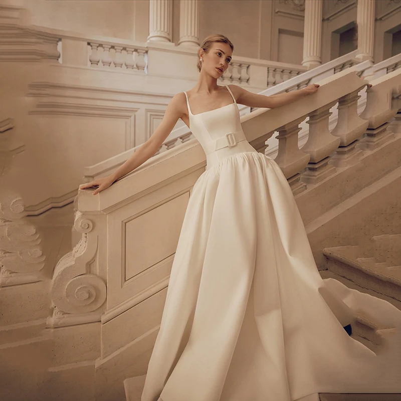 

Eightree 2026 Princess A-Line Wedding Dresses Spaghetti Straps Sweep Train Bridal Dress Women Wedding Ball Prom Gowns Customized