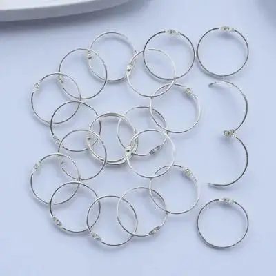 50Pcs Loose Leaf Rings Metal Binder Rings Compact Convenient Clasps for Notebooks Study Cards Classroom Office