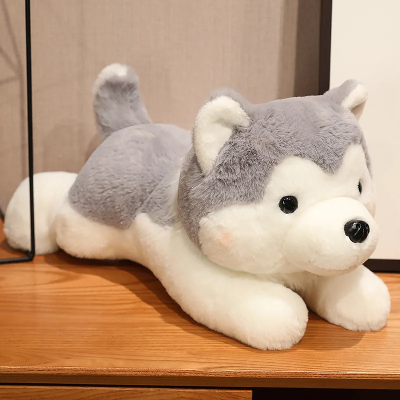 30/40 ซม.น่ารัก Husky สุนัขตุ๊กตาของเล่นตุ๊กตาสัตว์นุ่ม Kawaii โกหกสีน้ําตาลสัตว์เลี้ยงลูกสุนัขหมอนตุ๊กตาของเล่นสําหรับ xmas ของขวัญ