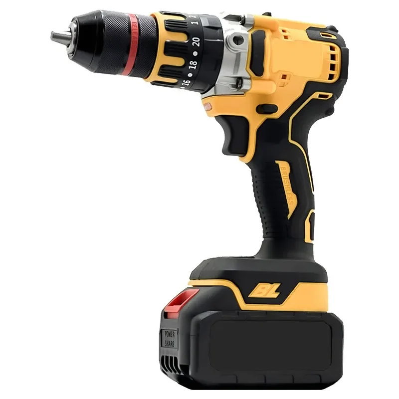 13Mm brushless hand drill 21V two-speed impact drill multi-function lithium battery tool high-power electric screwdriver