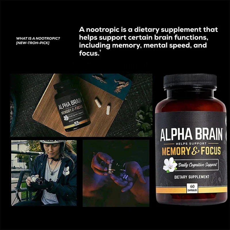 2 bottles of Alpha GPC capsules promote brain development and supplement dietary fiber health food