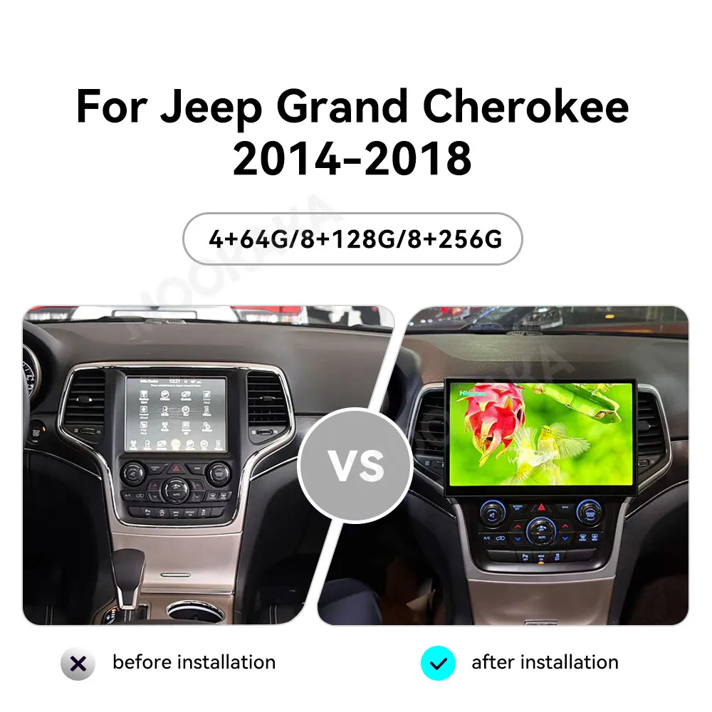 Android Auto Radio For Jeep Grand Cherokee 2014-2018 Car Stereo Multimedia Player GPS Navi Carplay Tape Recorder 11.6 Inch DSP