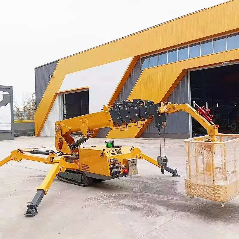 Crawler Spider Crane Compact Hydraulic Remote Controlled Spider Crane Hybrid Powered Crane 360 Degree Rotating Boom