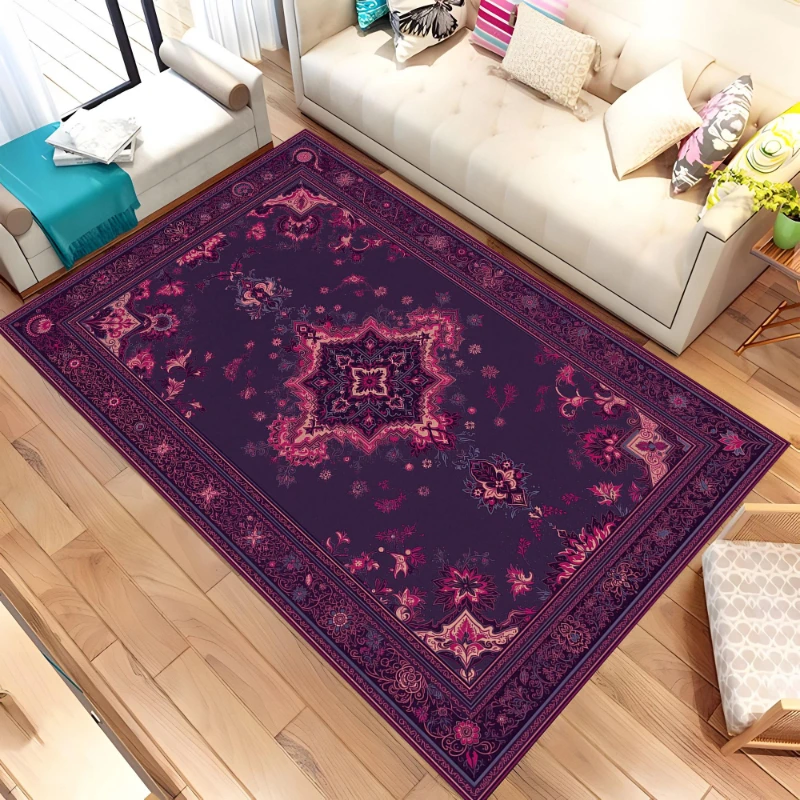 Lotus Area Rug Living Room Rugs Flowing Light Modern Flowers Decorative Carpet Geometric Floral Indoor Floor Mat Machine wash