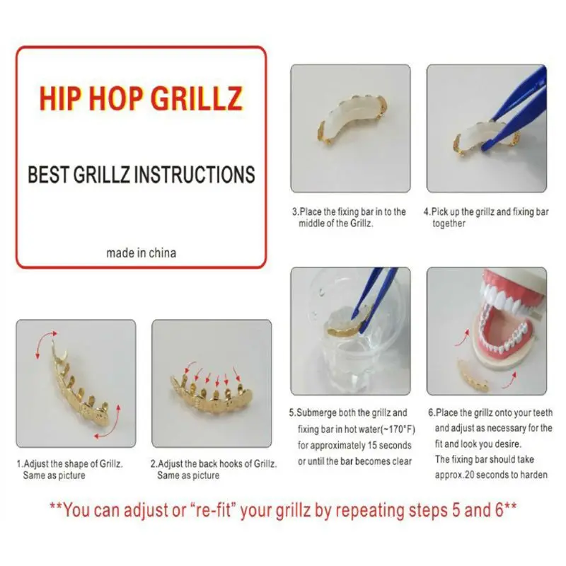 Silicone for Grillz Mold Bars Fitting Grill One Size Hip Hop Fit Men and Women Teeth Cap Replacement Easy Installation G