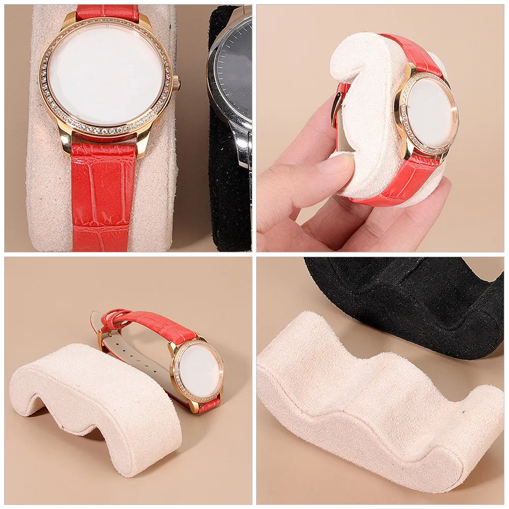 2Pcs High-Elasticity Watch Pillow Sponge Suede-Like Display Cushion for Bracelets Watches Bangle Organizer Travel