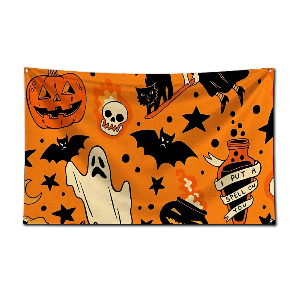 Halloween theme Flag 3X5 Ft Personalized Flags Design Your Image Funny Tapestry Poster Dorm Room, Living Room, Bedroom