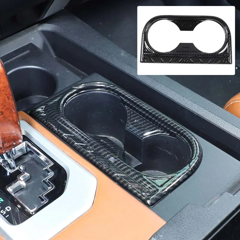 

1piece set ABS carbon fiber For Toyota Tundra 2014-2021 car central control water cup holder decorative frame Car accessories