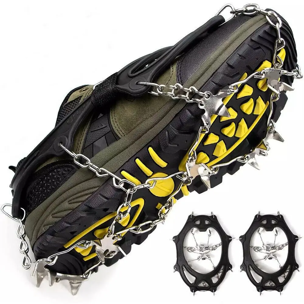 10-Teeth Cleats Grippers Shoe Cover Winter Crampons Grip Boots Chain Climbing Mountaineering Crampons Ice Shoes Spike