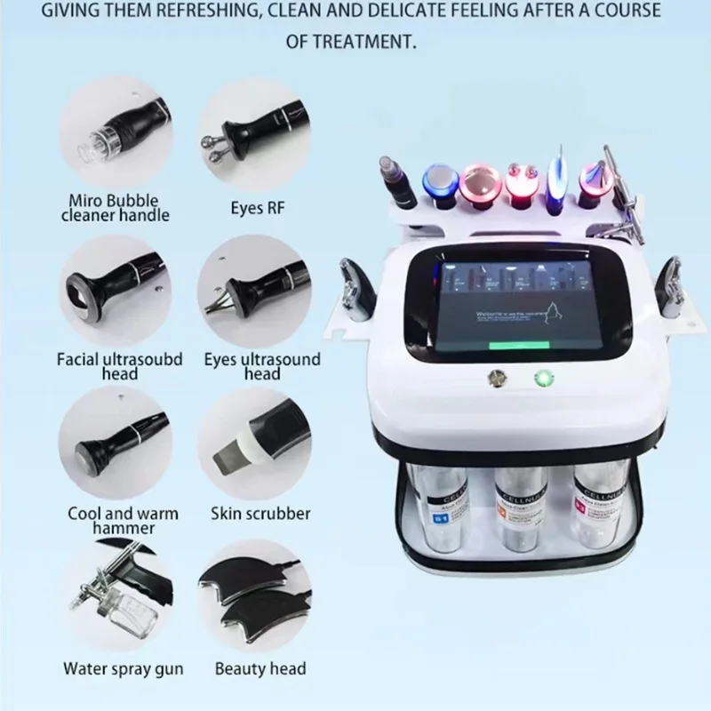 Portable 10 In 1 Oxygen Facial Beauty Device Skin Care Machine Face Lift Devices Skin Rejuvenation Skin Repair Remove blackheads