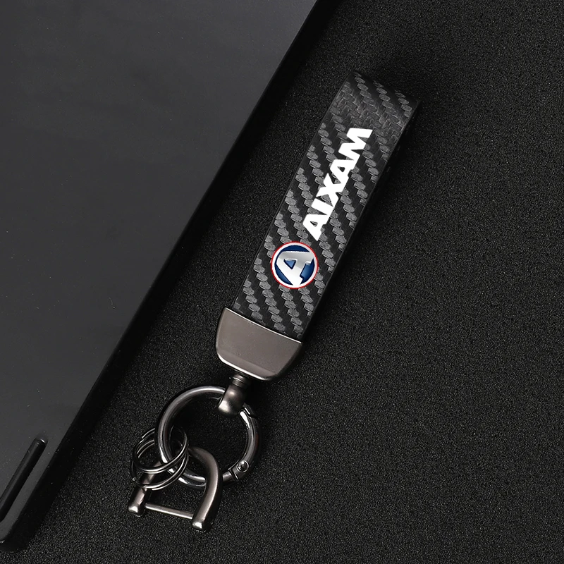 Carbon fiber Keychain Car Logo Auto Styling Customizable Key Ring For For Aixam Minauto Mega 500 Gto Crossline City Coupe Gti