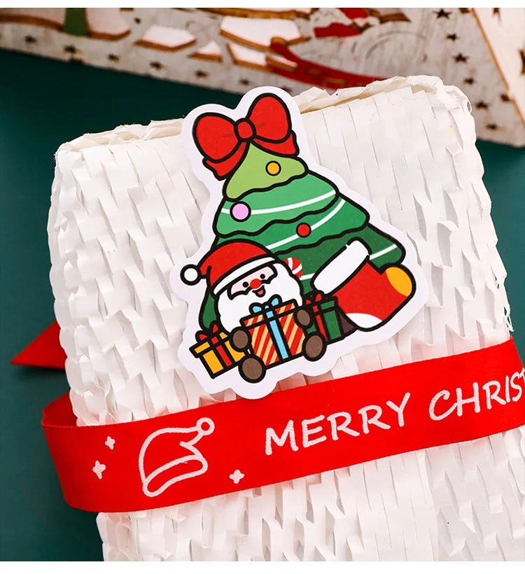 30 ورقة على شكل شجرة عيد الميلاد، ملاحظات لاصقة ذاتية اللصق، وسادات مذكرة، تغليف هدايا عيد الميلاد، ملصقات تزيينية