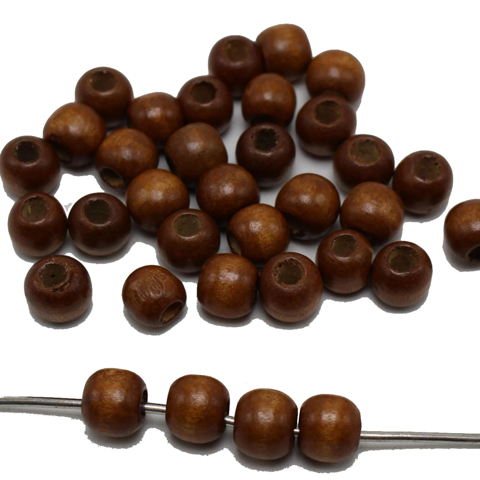 200 Round Wood Beads 10mm(3/8\