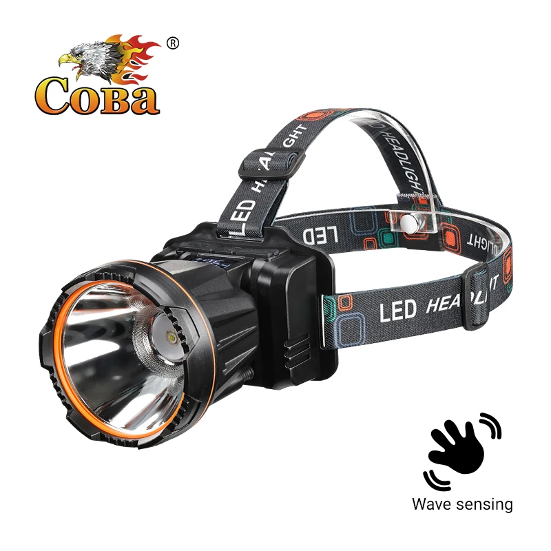 

Rechargeable Fishing LED Headlamp Smart Display Sensor Head Torch Waterproof Super Bright Camping Cycling Portable Headlamp