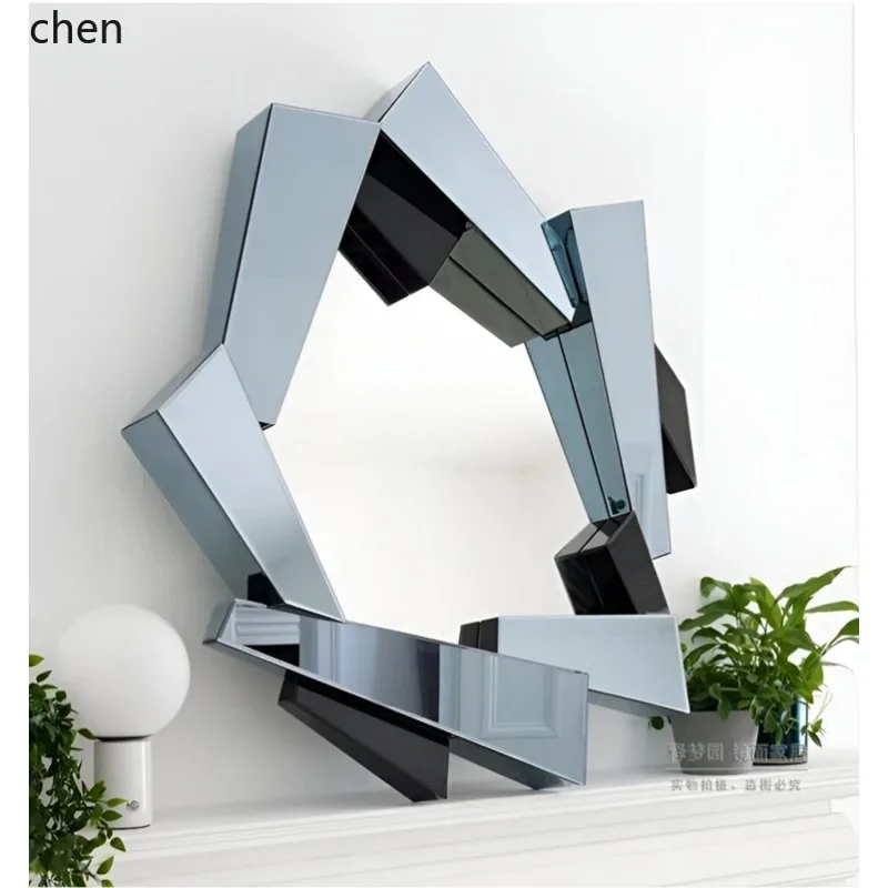 three-dimensional entrance decorative mirror creative wall hanging modern simple bathroom mirror dressing full-length mirror