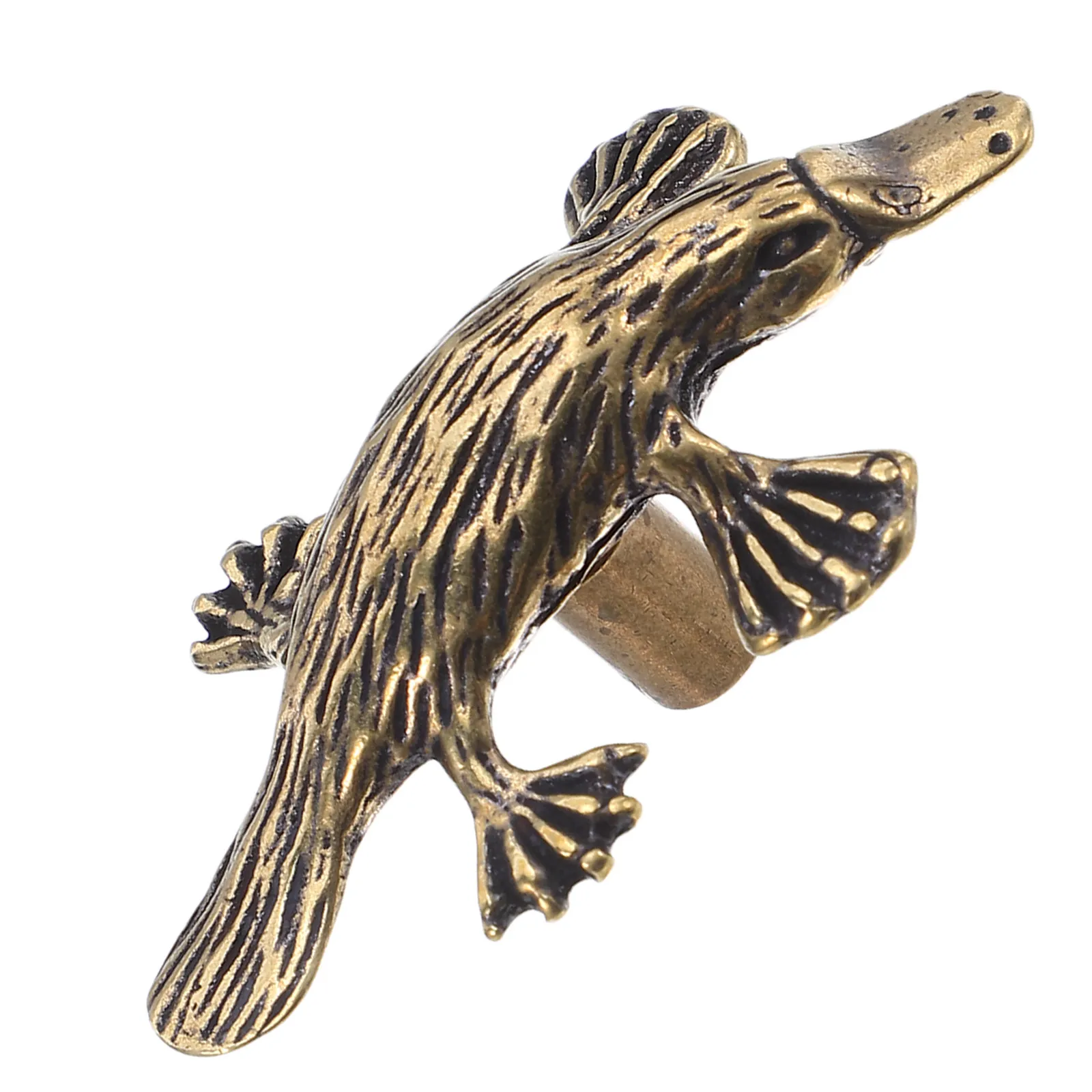 Duckbill Shaped Cabinet Handle Brushed Gold Animal Drawer Pull Single Hole Vintage Decorative Furniture Hardware Accessory