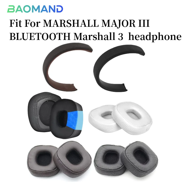 1 set Replacement Earpads Headband for MARSHALL MAJOR III BLUETOOTH Marshall 3 generation Headphone Memory Foam EarCushion Cover