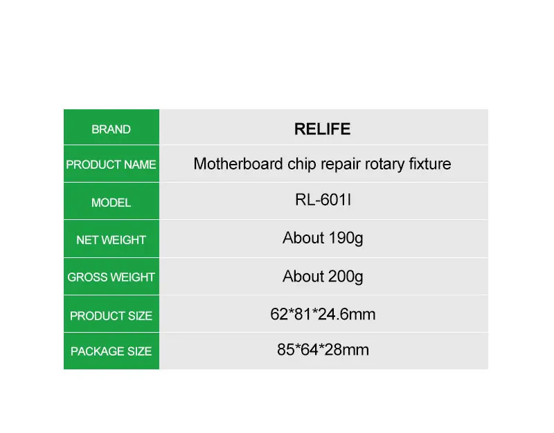 NEUE RELIFE RL-601I Motherboard Chip Reparatur Mini Rotierende Halterung für Motherboard Reparatur Chip Entfernung – Detail 14