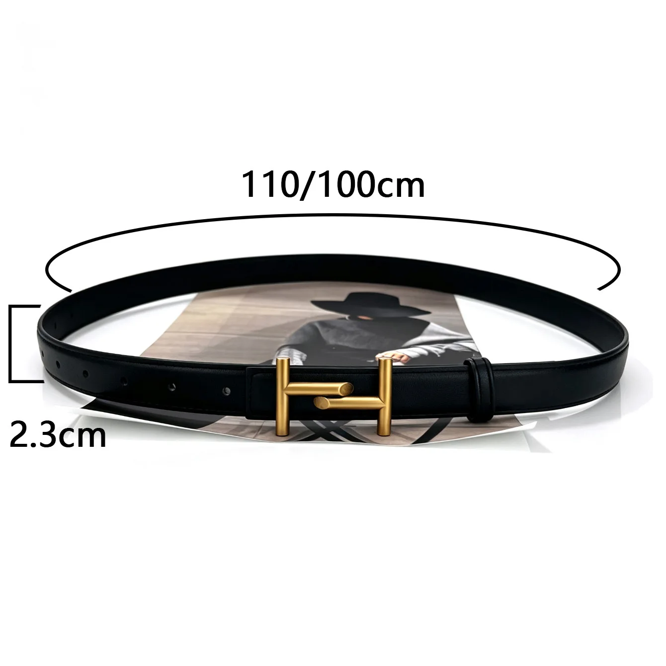Women's thin belt H letter smooth buckle retro fashion versatile belt casual Korean version trendy women's belt