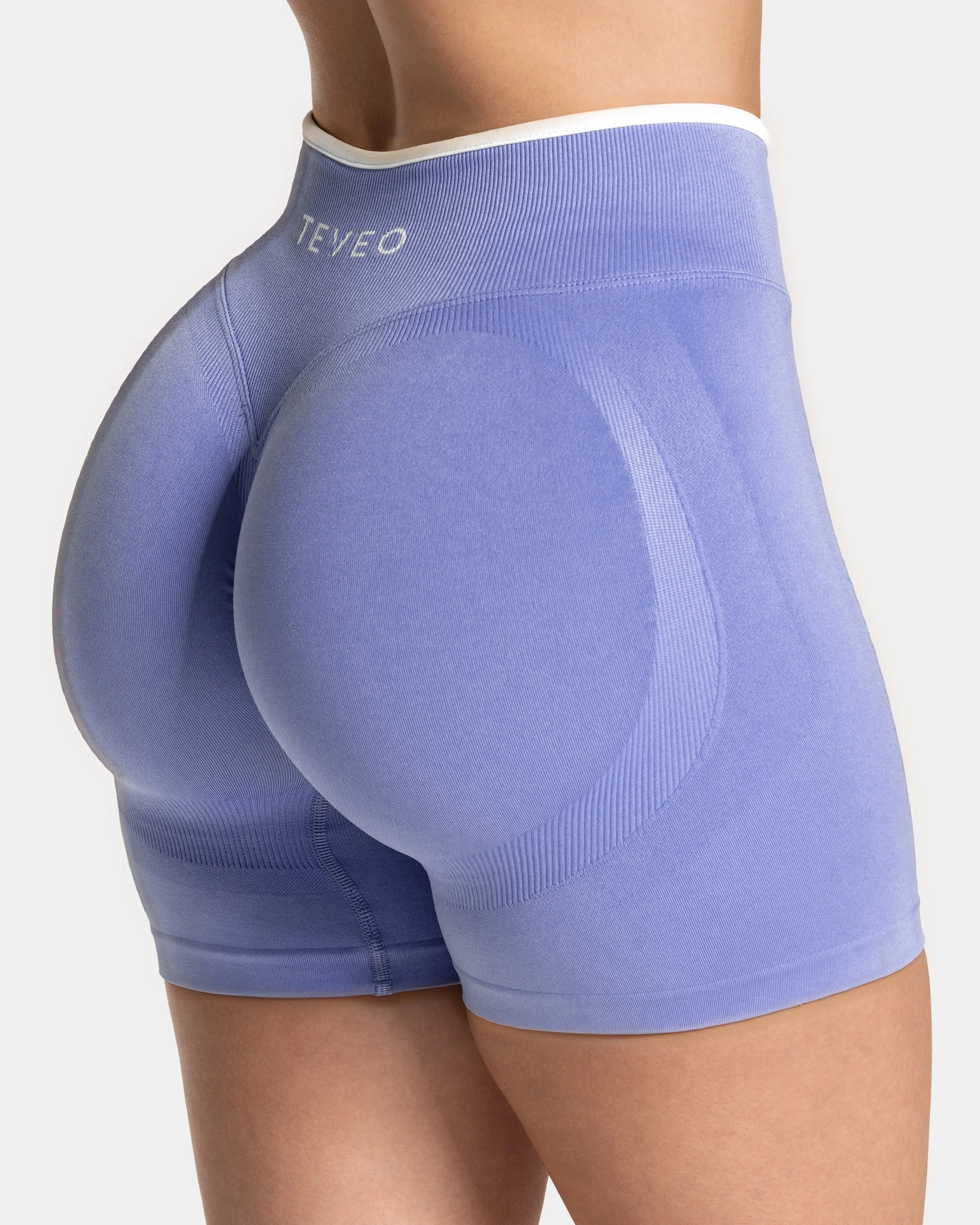TEVEO Contrastline Sculpt Scrunch Shorts Seamless Spandex Shorts Woman  Elastic Breathable Hip-lifting Sports Running