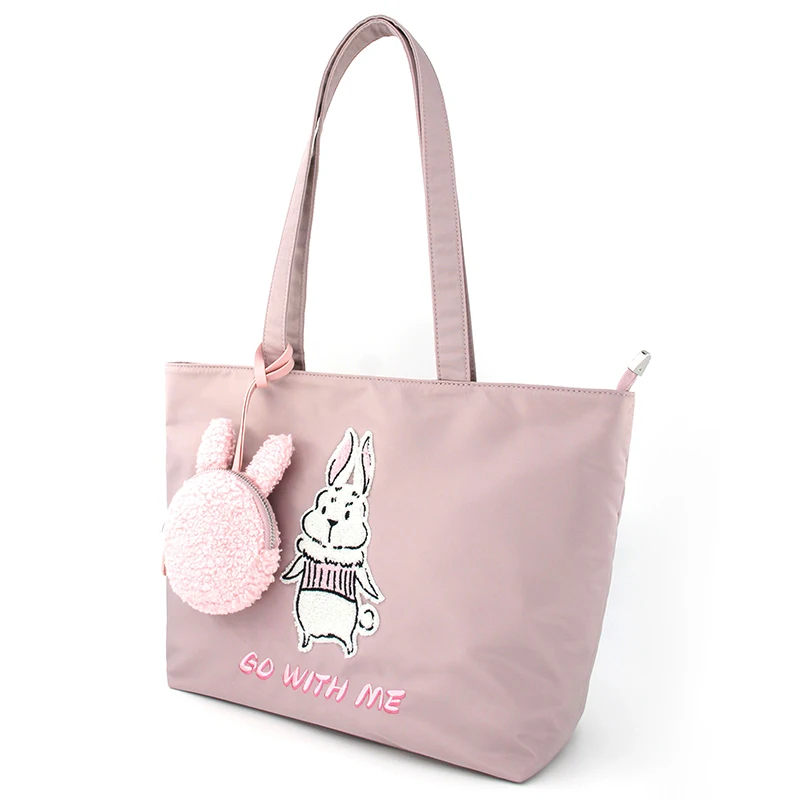 Flower Princess GO WITH ME New 2024 Female Shoulder Women\'s Bag Woman Designer Cute Pink Big Nylon Handbags Tote Bags for Women