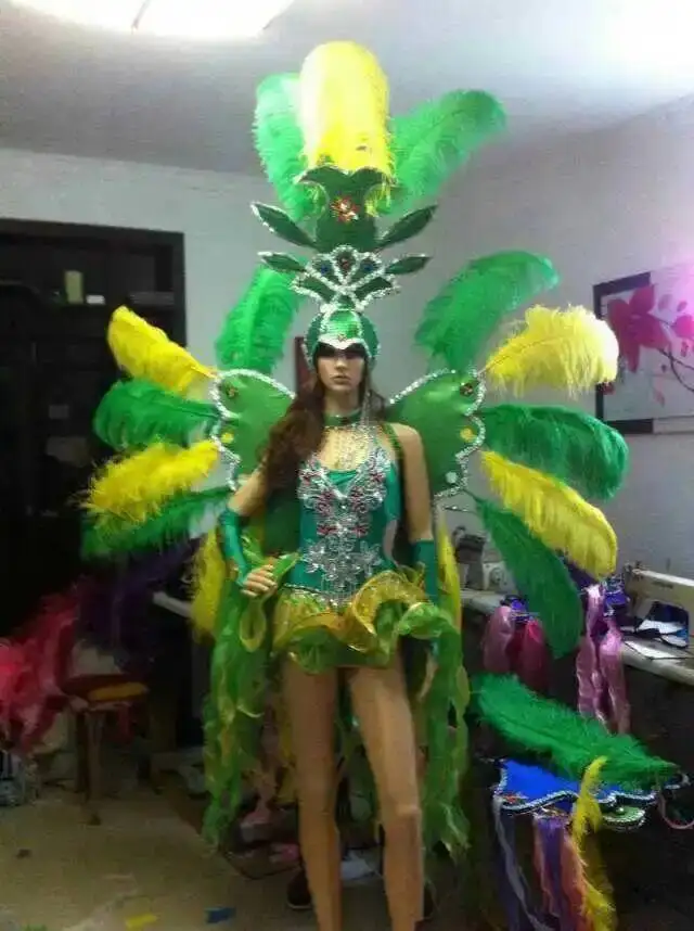 Park Tour Feather Outfits Carnival Paradise Samba Dance Costume Nightclub Singer Dancer Performance Role Costume