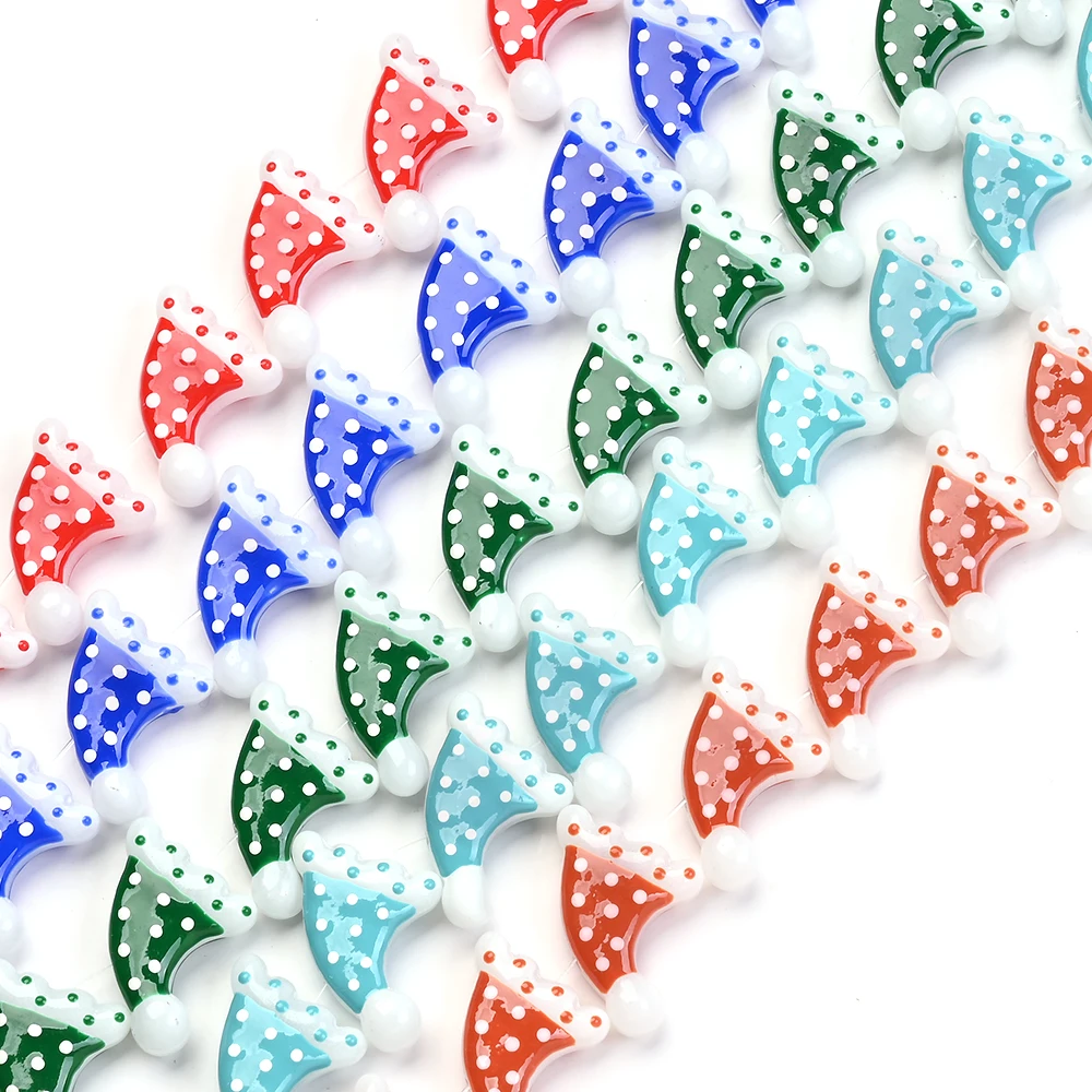 

Набор из 7 стеклянных бусин, рождественская шляпа, 7 вариантов цвета, браслет «сделай сам», брелок для телефона, креативный набор для рукоделия