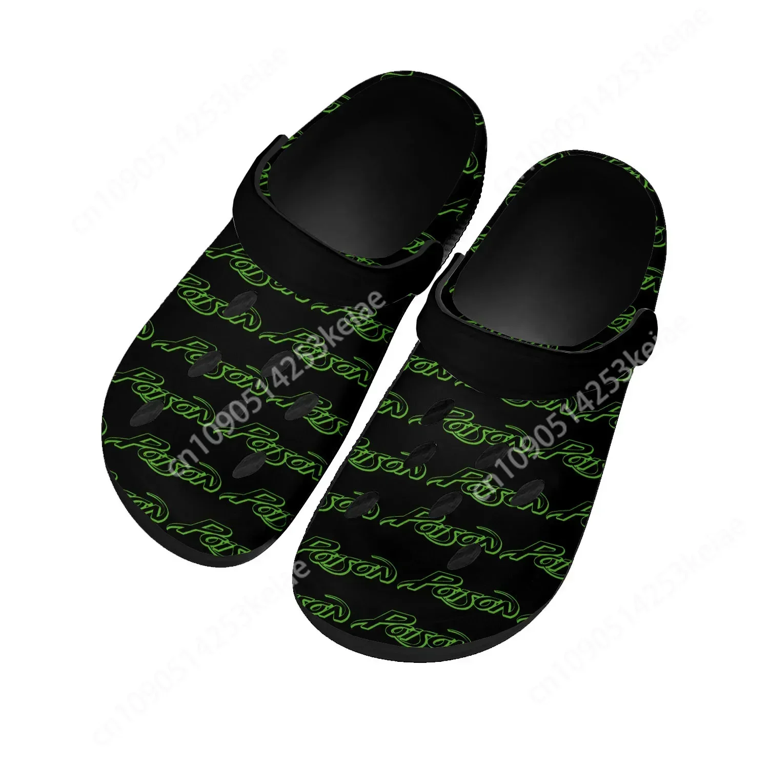 Poison Rock Band Pop Home Clogs Custom Water Shoes Mens Womens Teenager Shoe Garden Clog Breathable Beach Hole Slippers Black