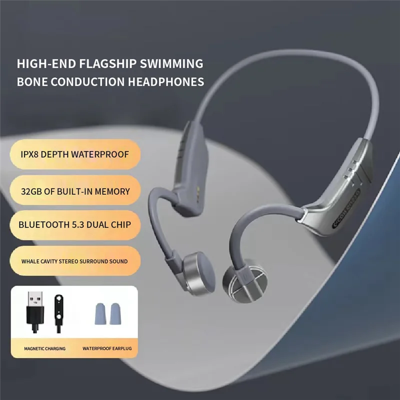 

Bluetooth-наушники ABFM-Bone Conduction с разъемом-вкладышем, спортивные беспроводные наушники Bluetooth с длительным сроком службы K9 Pro