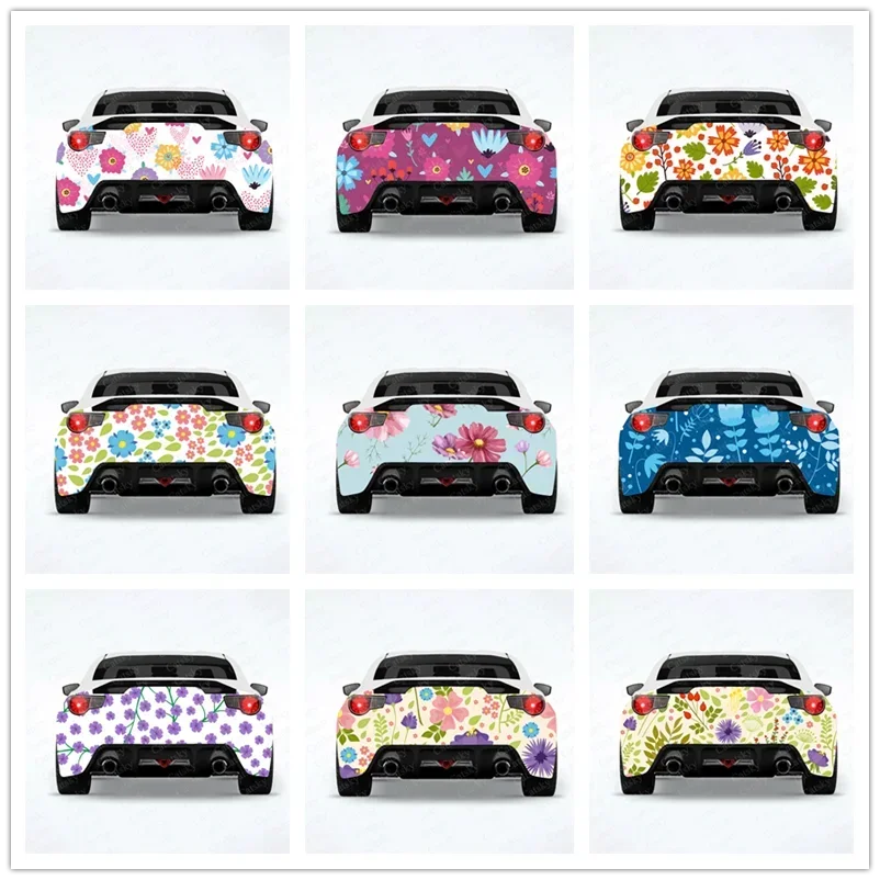 

Colorful Summer Flower Car Rear Wrap Car-Stickers Car-Decal Creative Sticker Car-Body Appearance Modification Decorative Sticker