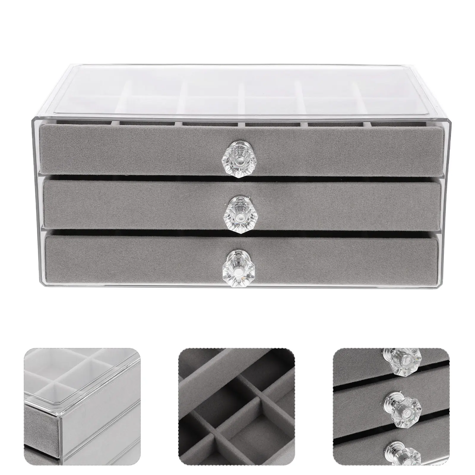 Three-Layer Jewelry Storage Organizer Portable Necklace Earrings Rings Bracelet Holder Makeup Table Display Jewelry Organizer