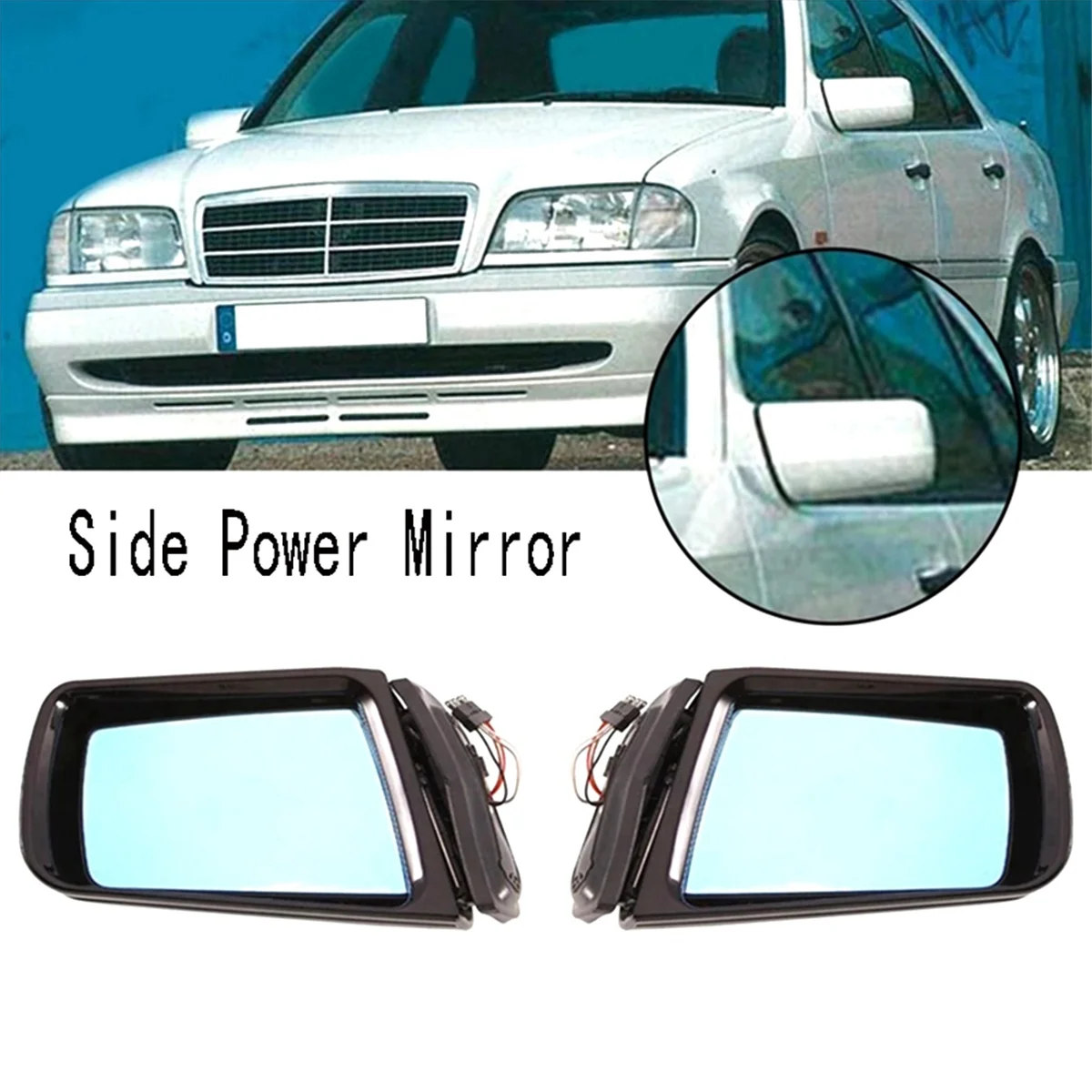 Front Left Side Power Mirror for Mercedes Benz C-Class W210 W202 C220 C230 C280 1994-2000 Outside Rearview Mirror