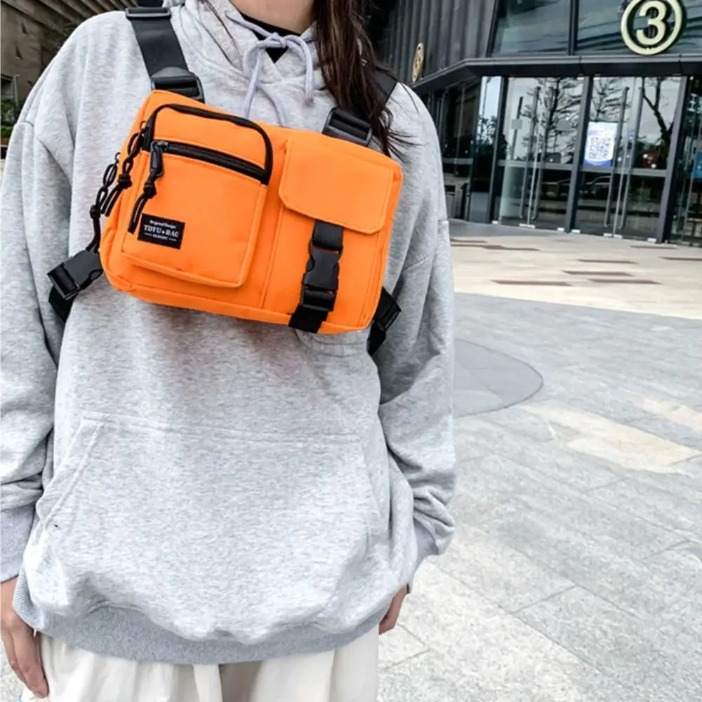 Zipper Double Shoulder Chest Bag Oxford Cloth Large Capacity Men' S Vest Bag Multi Functional Waistcoat Bag