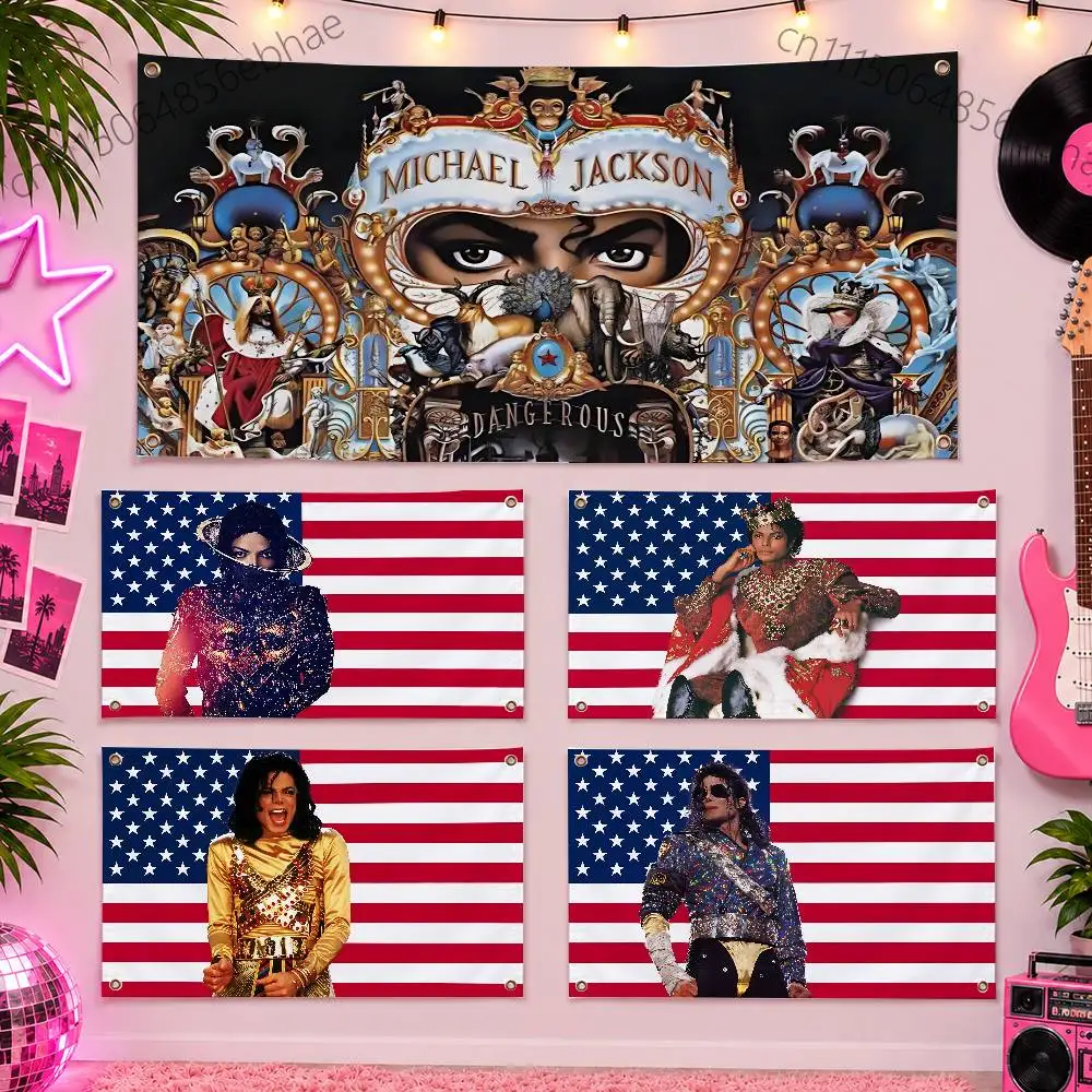 FOR Michael Jackson Impact flag Room Decoration Wall Tapestry Hanging Aesthetic Bedrooms Advertising Banner
