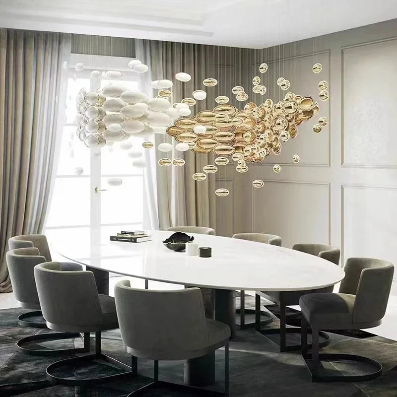 

Foyer luxury golden egg chandelier, hotel staircase chandelier, modern design glass chandelier, custom chandelier pendant lights