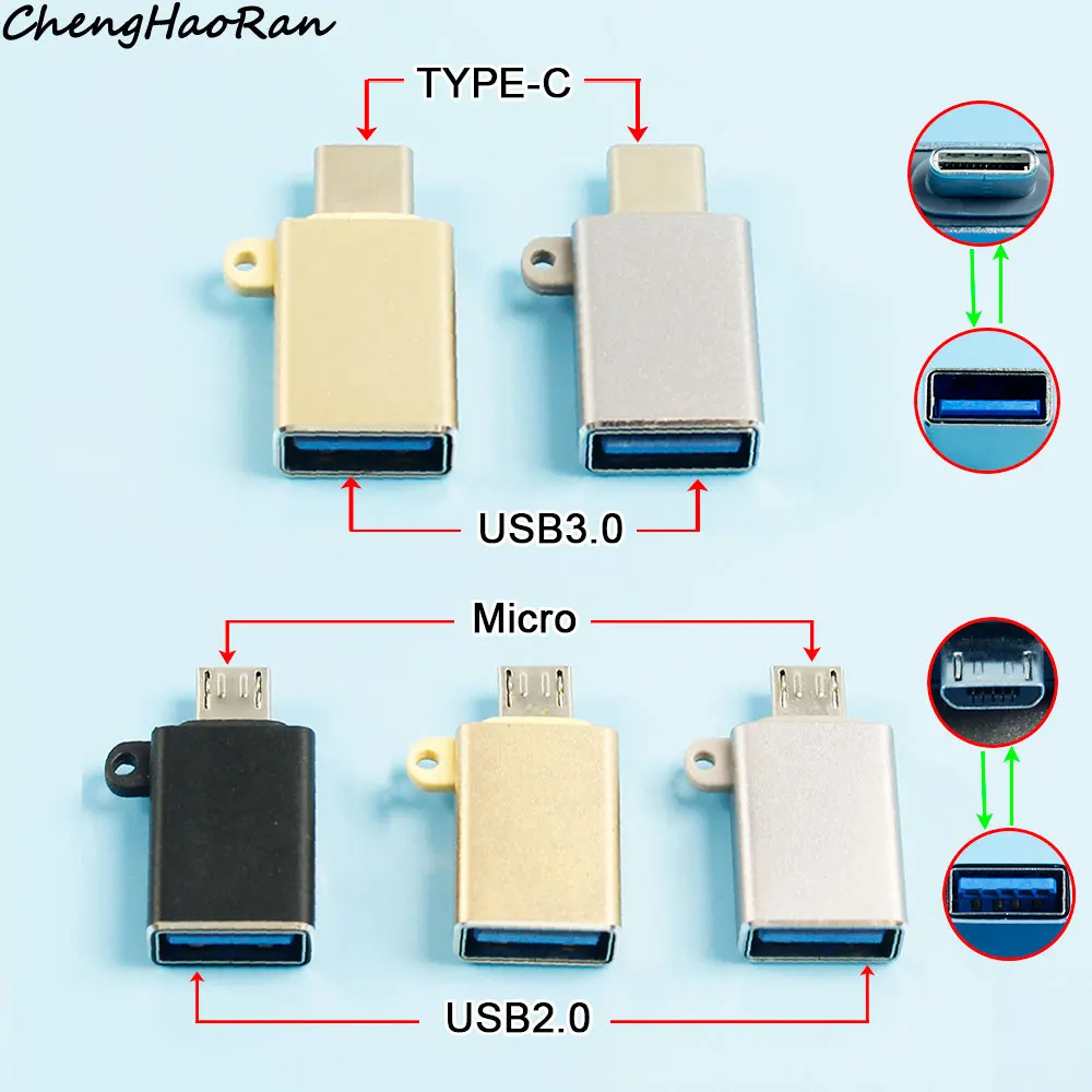 

TYPE-C to USB3.0 OTG Adapter For mobile phones tablets Micro to USB2.0 OTG Connector For Android V.8 Card readers adapter