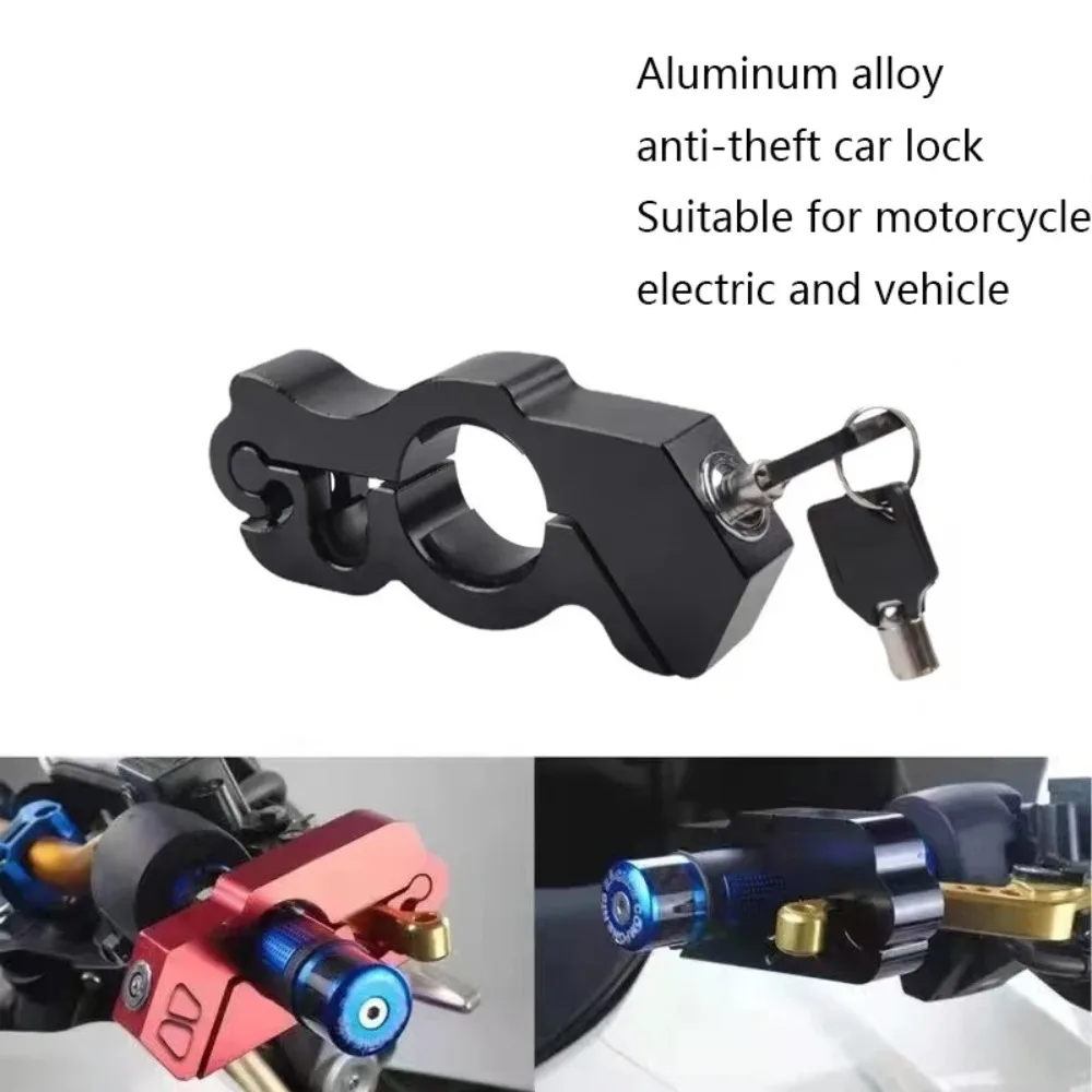 Solid aluminum alloy handlebar lock for motorcycle and e bike anti theft security ideal for city ride