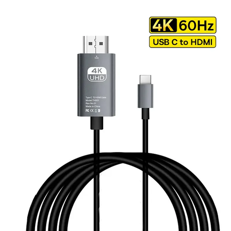 

USB C to HDMI Cable 4K 60Hz HD HDTV USB Type C HDMI Converter for iPhone 15 TV Converter MacBook Air iPad Samsung Laptop