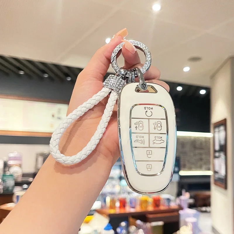 Tampa da chave do carro TPU para Hyundai, 5, 7 botões, Sonata Tucson Nx4 Sonata SEL 2023 Santa Cruz Palisade, Santa Fe 2021 2022