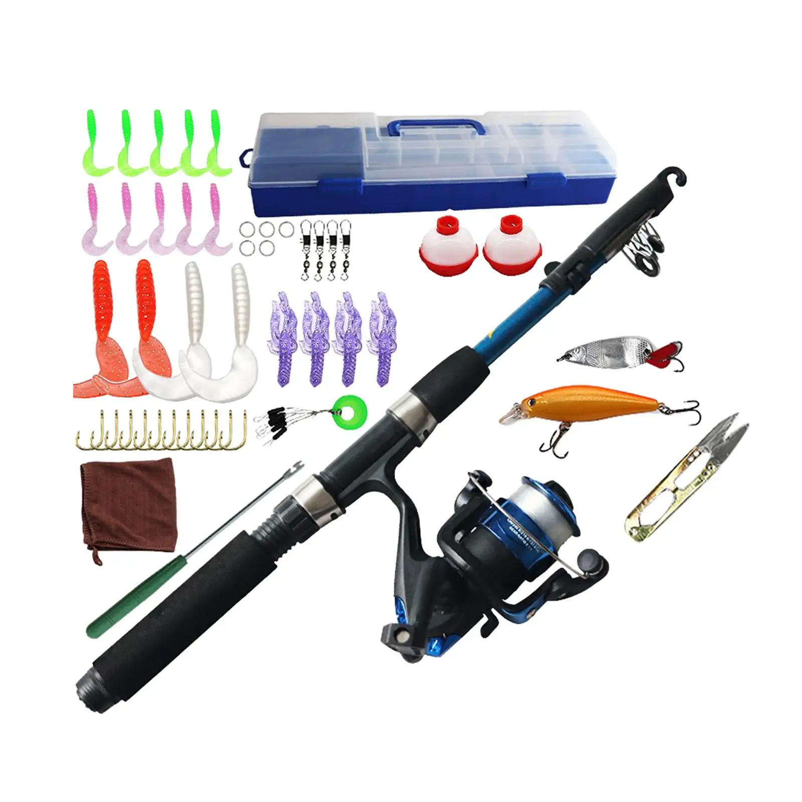 

Kids Telescopic Fishing Rod and Reel Combo Portable Fishing Pole Complete Set with Accessories for Outdoor Backpacking