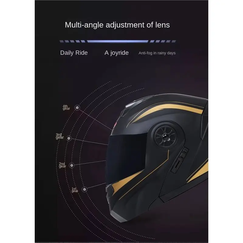 Men's Fashion Full Face Motorcycle Helmets Personalised Dual Lens Flip Up Helmets Motocross Racing Modular Cascos Para For Moto