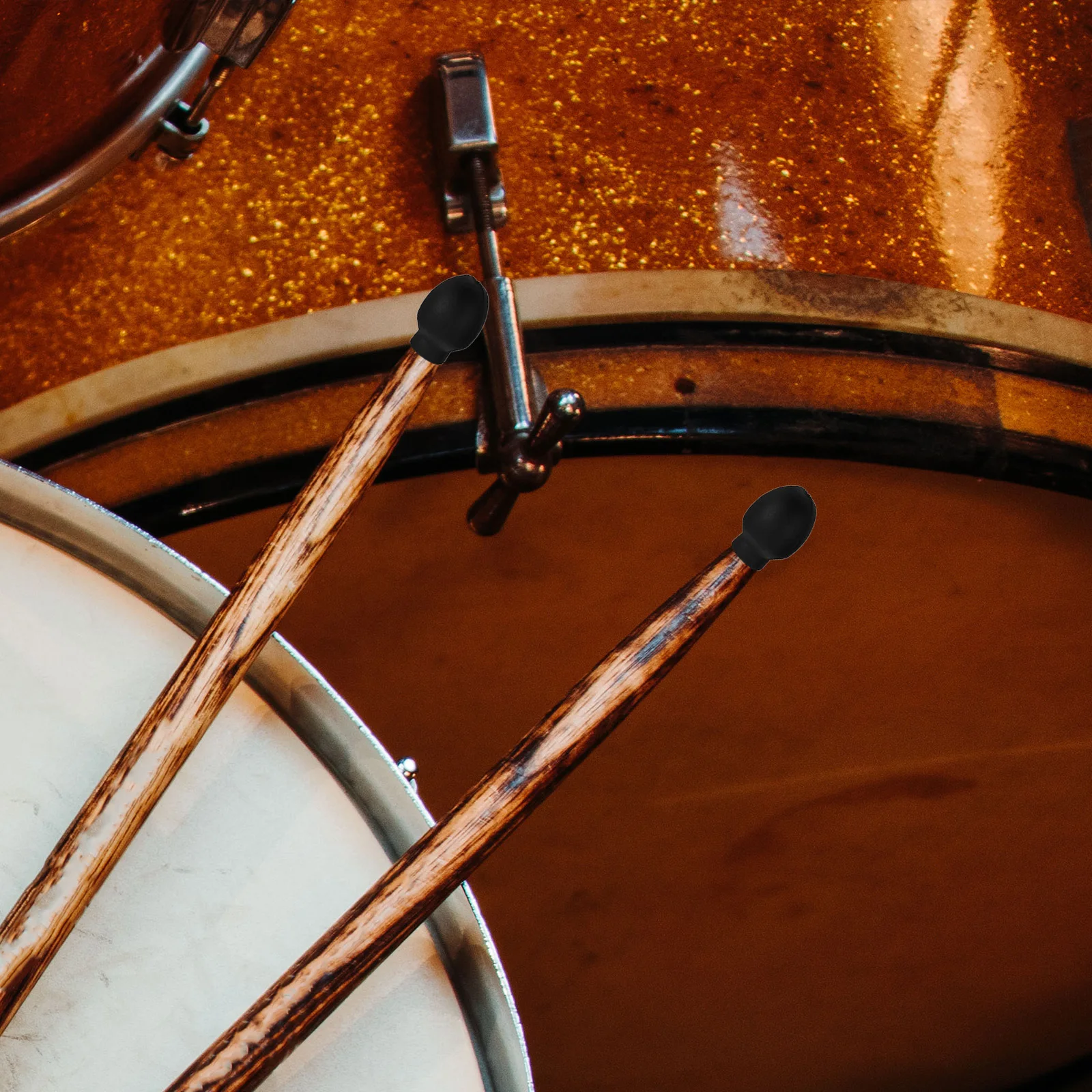 

1Pair Rubber Drumstick Tip Covers High Elasticity Silent Practice Drum Protector Caps Noise Reduction Drum Accessory