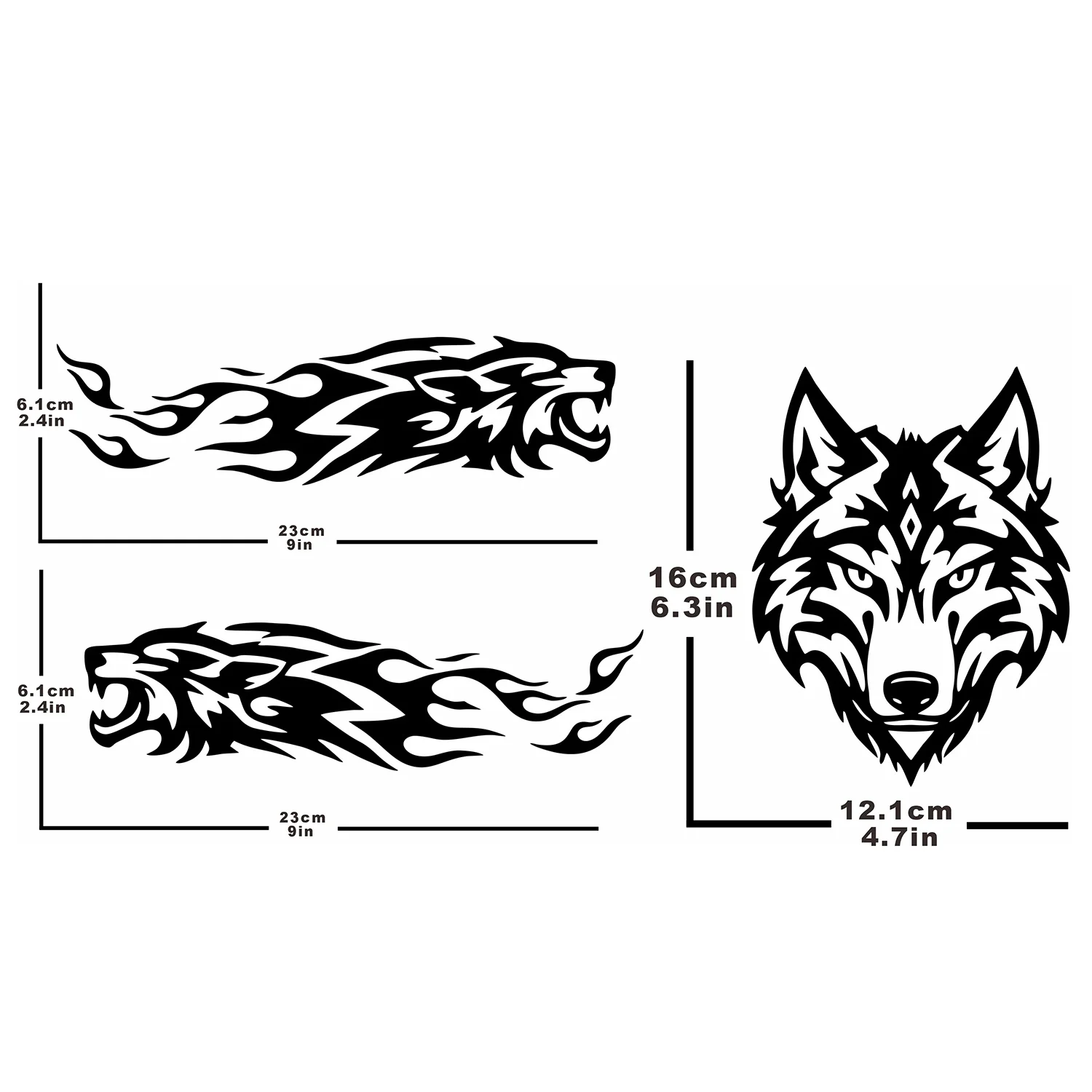 1Set Tribal Wolf Head Vinyl Stickers Waterproof For Window Bumper Bike Boat Camper Decor Holiday Gift