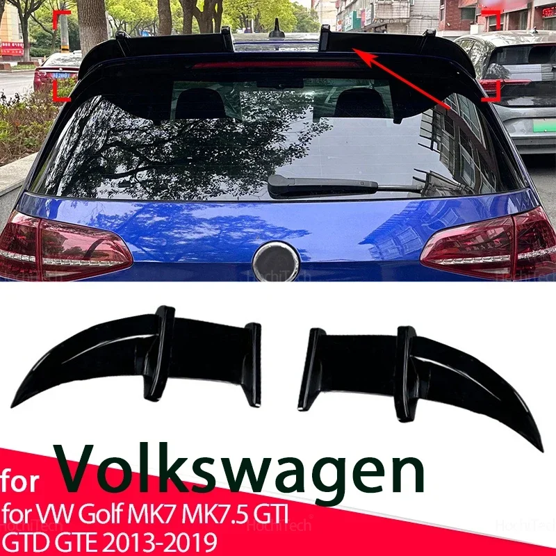 For Volkswagen VW Golf MK7 MK7.5 GTI GTD GTE 2013-2019 Rear Window Roof Car Spoiler Wings ABS Black Carbon Adjustment Accessorie