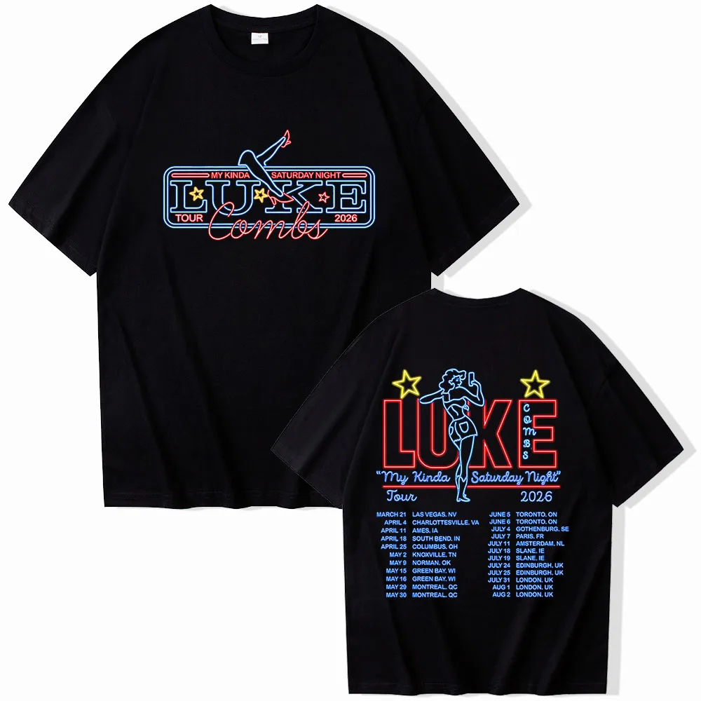 Luke Combs 2026 Tour T-shirts Men's Clothing Women's Luxury Short-sleeved Comfortable Casual T-Shirt Gifts Summer T Shirt